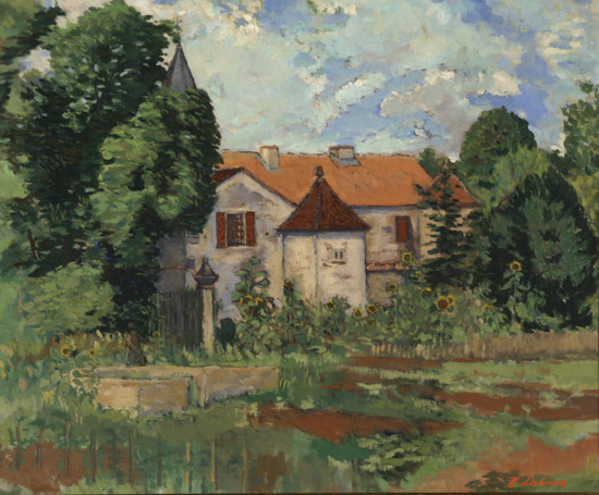 Emile Lahner Hungarian 1893 1980 A Sunflower Garden Signed E