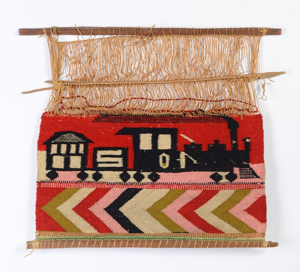 Navajo Germantown Pictorial Sampler on Loom Navajo Germantown Pictorial Sampler