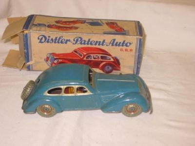 A Distler Patent Auto town car tin plate clockwork novelty