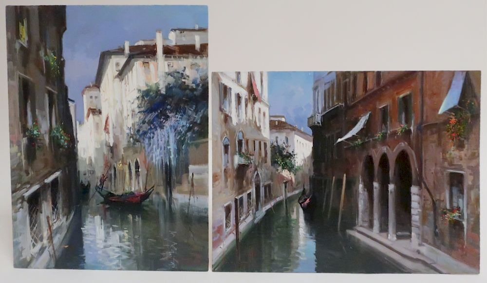 Claudio Simonetti 20th C 2 Venetian Scenes Claudio Simonetti Italian