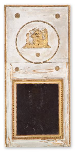 The rectangular plate within a bead and ribband frame surmounted