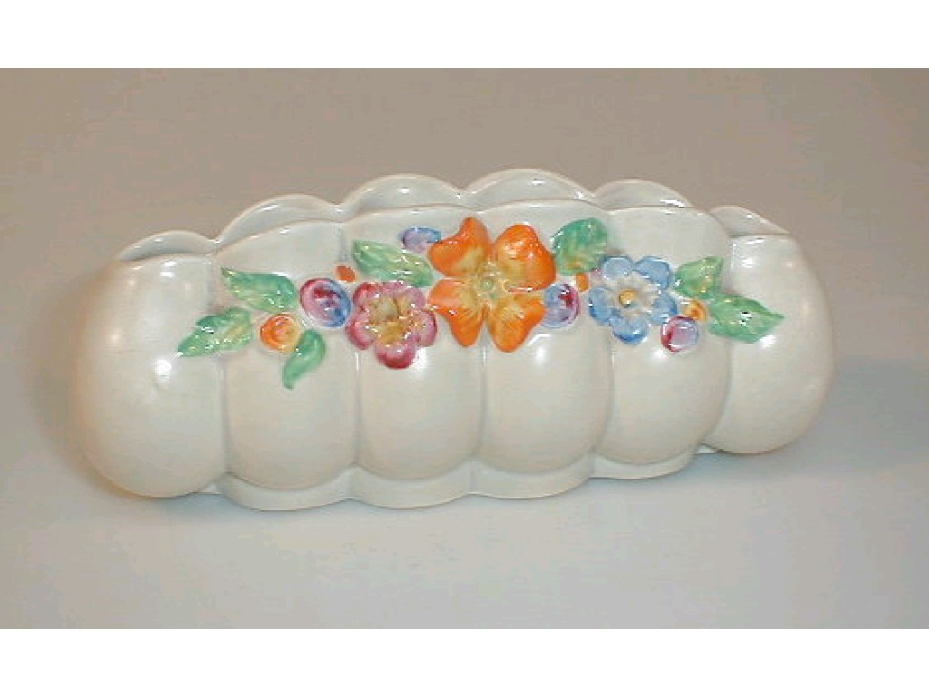 A Clarice Cliff Newport pottery model 178 ribbed posy vase
