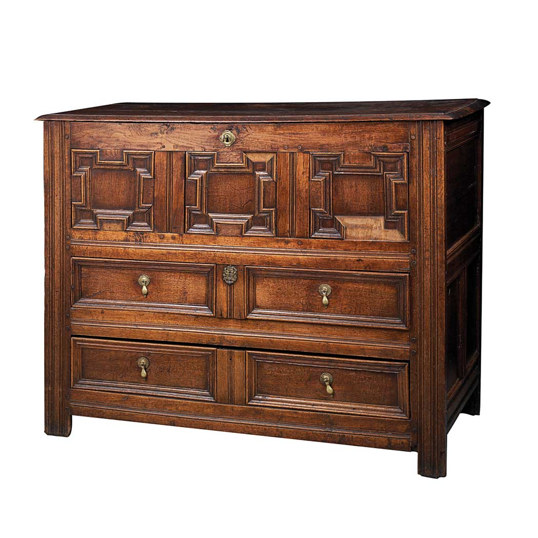 8 William and Mary Oak Coffer Late 17th early 18th