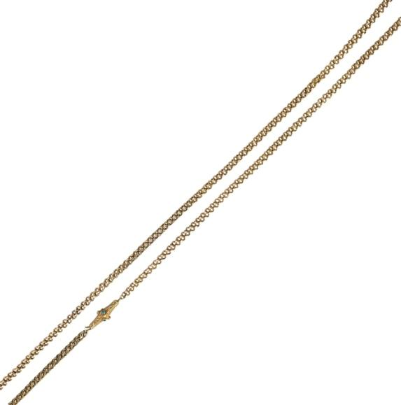 MID 19TH C 15K YELLOW GOLD NECK CHAIN Byzantine revival
