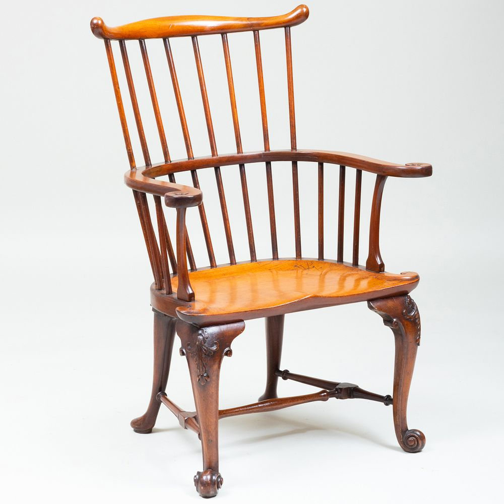 Fine George II Mahogany Comb Back Windsor Armchair 43 1