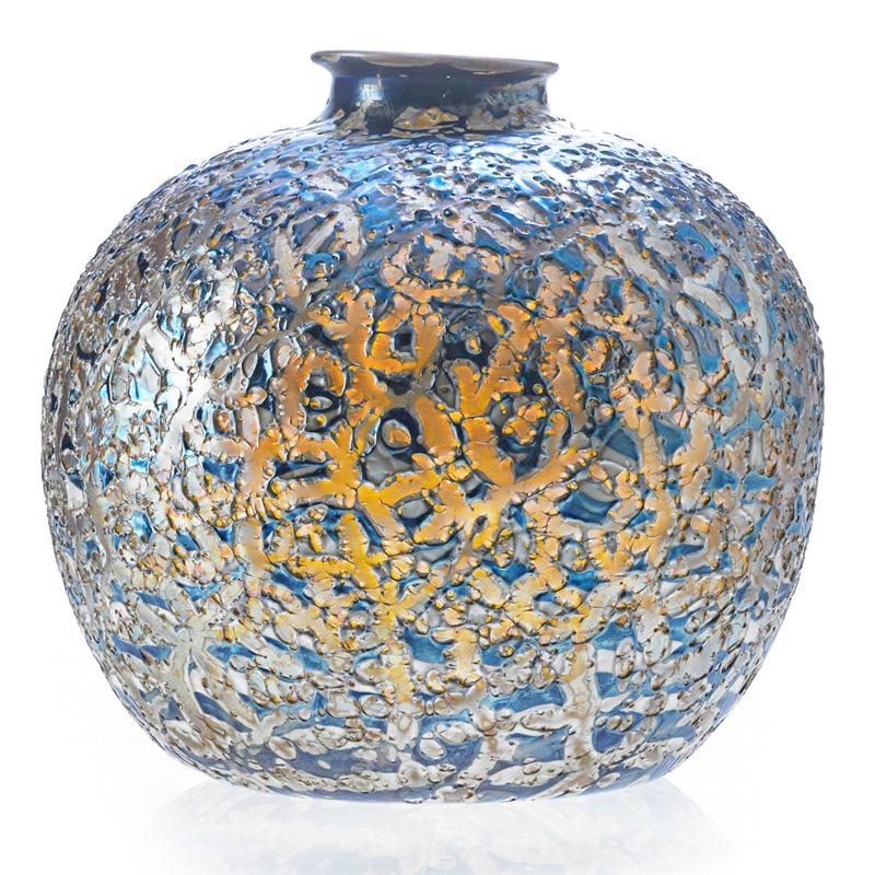 DURAND Large Moorish Crackle vase Condition Report Excellent condition no