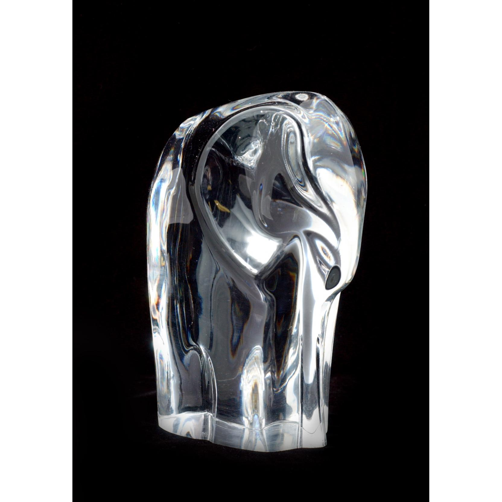 Orrefors Crystal Elephant 1970s by Olle Alberius molded clear form
