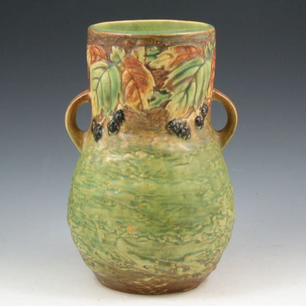 Roseville Blackberry 575 8 double handled vase Unmarked Mint 8