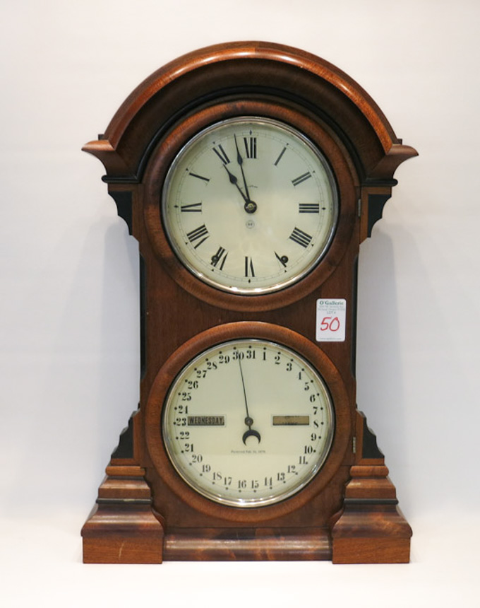 DOUBLE DIAL CALENDAR SHELF CLOCK Seth Thomas Clock Co Thomaston