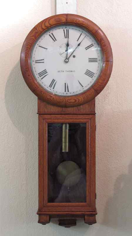 SETH THOMAS NO 2 REGULATOR WALL CLOCK Golden oak case