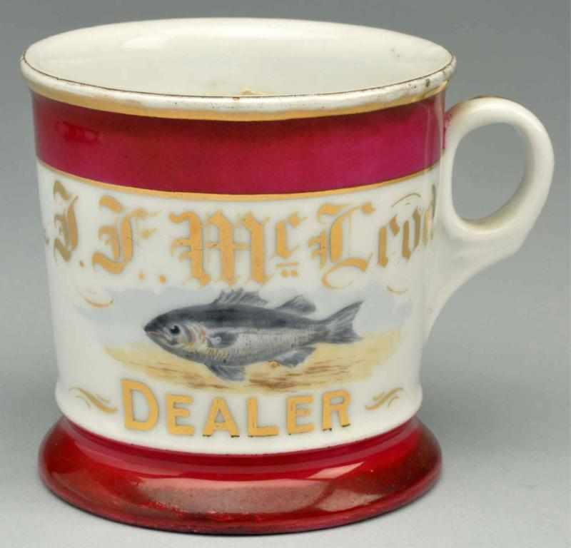 Fish Dealer Shaving Mug Gilded J J McCrod Nice image