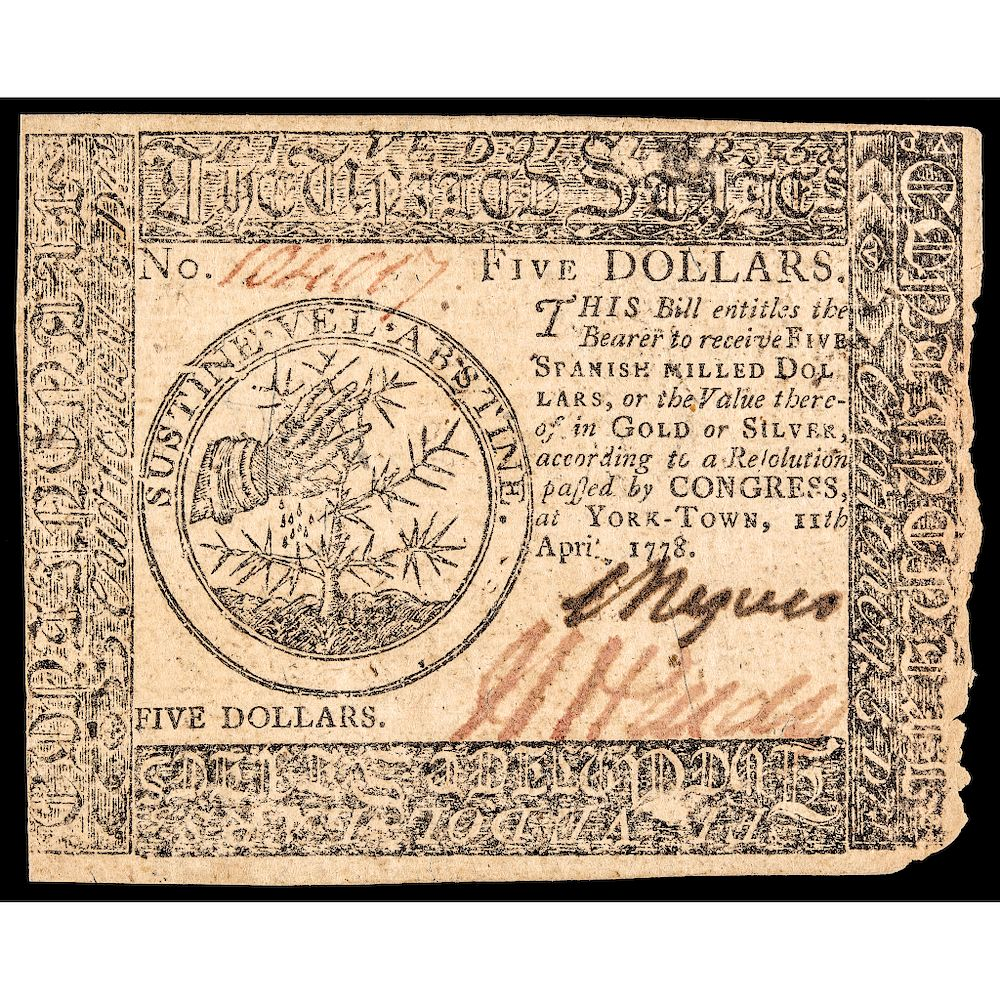 Continental Currency April 11 1778 Yorktown Issue Five Dollars PMG