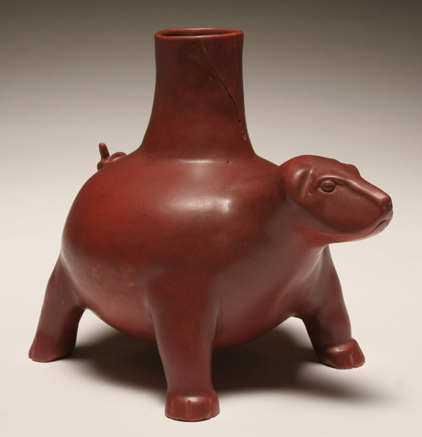 Colima style pottery effigy in the form of a dog