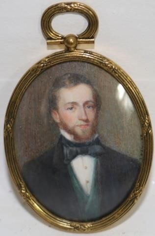 CA 1900 C MINIATURE PORTRAIT OF A DISTINGUISHEDGENTLEMAN IN AN