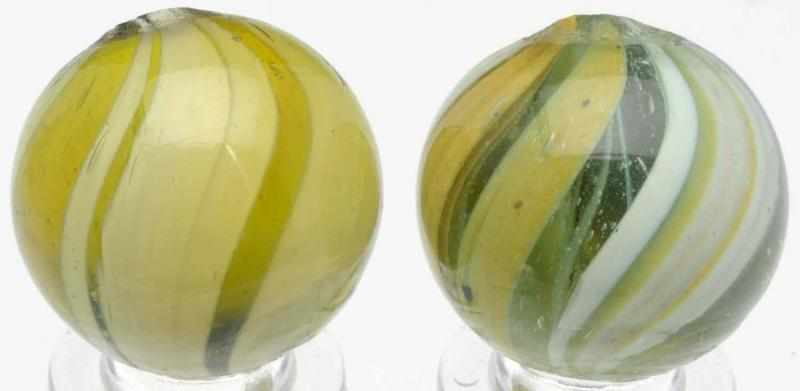 Lot of 2 Banded Transparent Marbles First marble has an