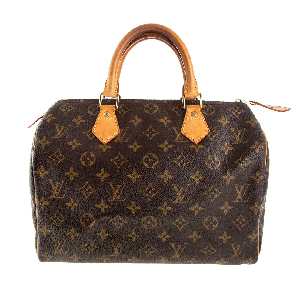 A Louis Vuitton Monogram Speedy 30 A brown and tan
