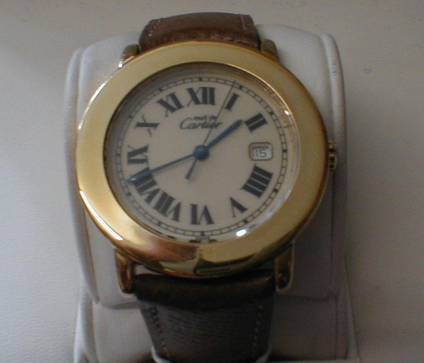 Cartier a ladies gold plated Must de Cartier wristwatch on