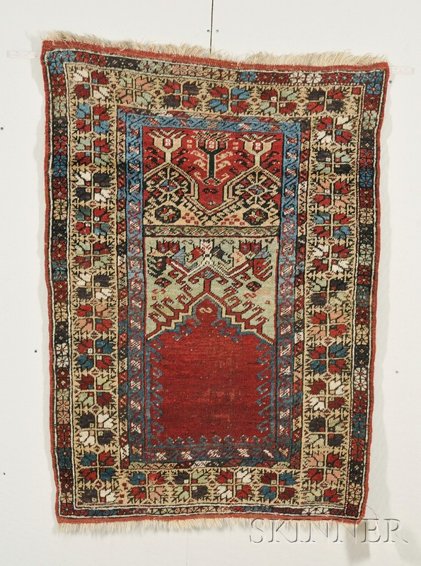 Central Anatolian Village Prayer Rug last quarter 19th century small
