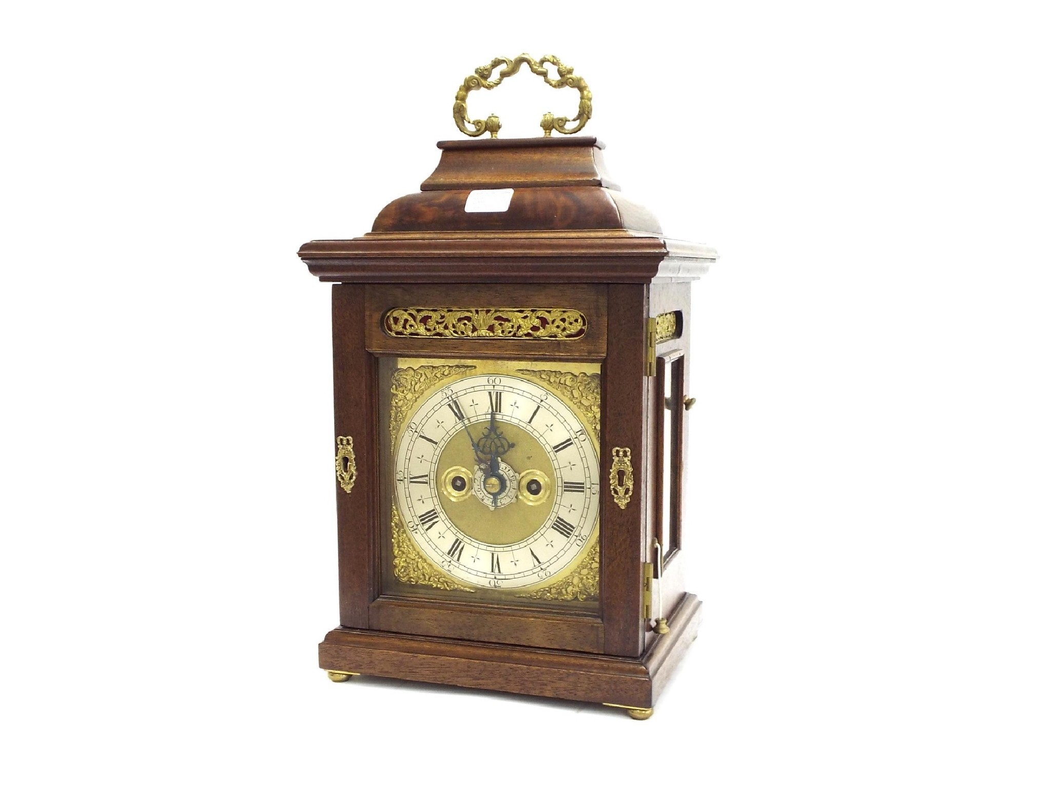 Mid 20th century English mahogany double fusee bracket clock made
