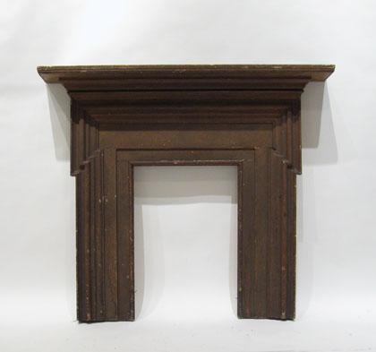 Painted mantel new york late 18th century Vigorously molded H