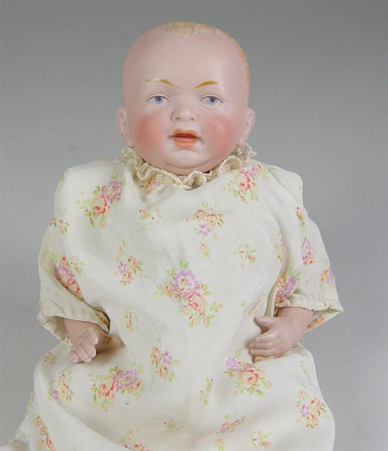 Kestner All Bisque Character Baby Painted blue eyes Stroked brow