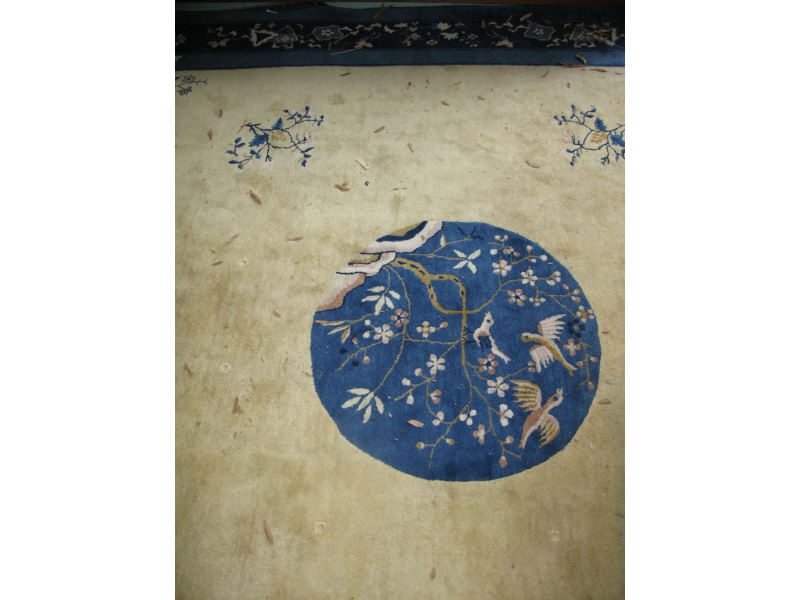 Chinese Room Size Rug ca 1920 hand tied with cotton