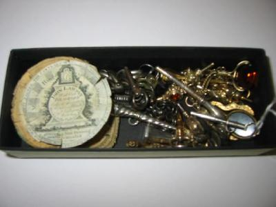 TWENTY TWO WATCH KEYS including gold and silver some inset
