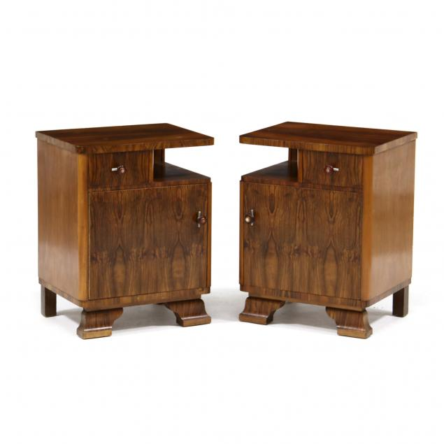 PAIR OF FRENCH ART DECO BEDSIDE CABINETS 1930s high grade