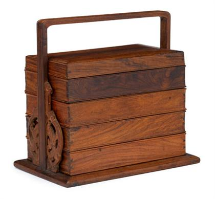 Chinese huanghuali picnic boxOf typical rectangular form high straight arched