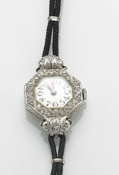 Swiss A Lady s 18k white gold and diamond set