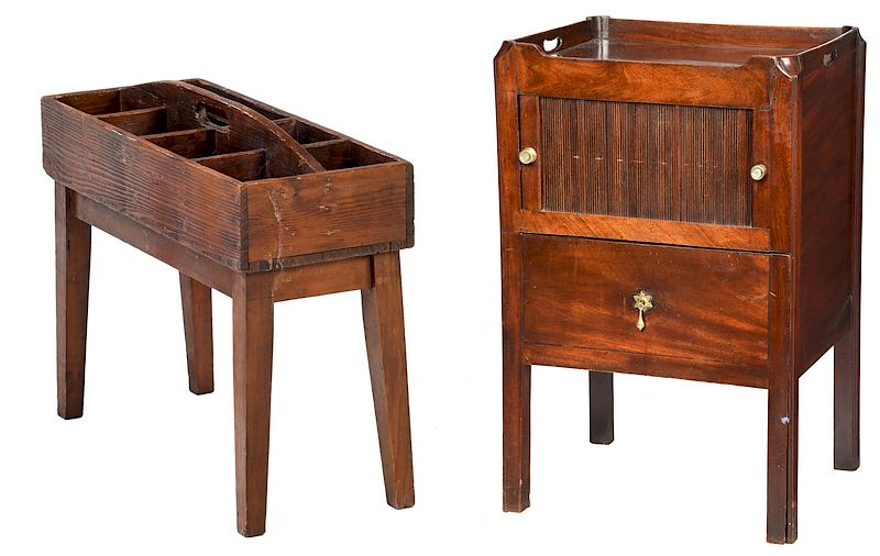 Chippendale Mahogany Commode and Cobbler s Bench British 18th century