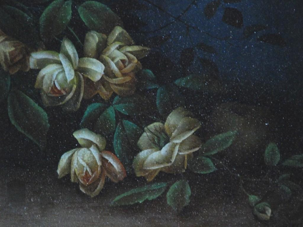 E STEELEPair of oil paintingsStill Life with Grapes Plums and