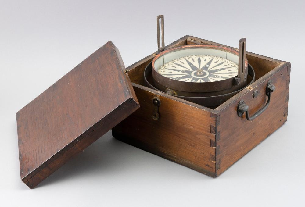 AZIMUTH COMPASS GERMANY CIRCA 1810 BOX HEIGHT 6 5 WIDTH
