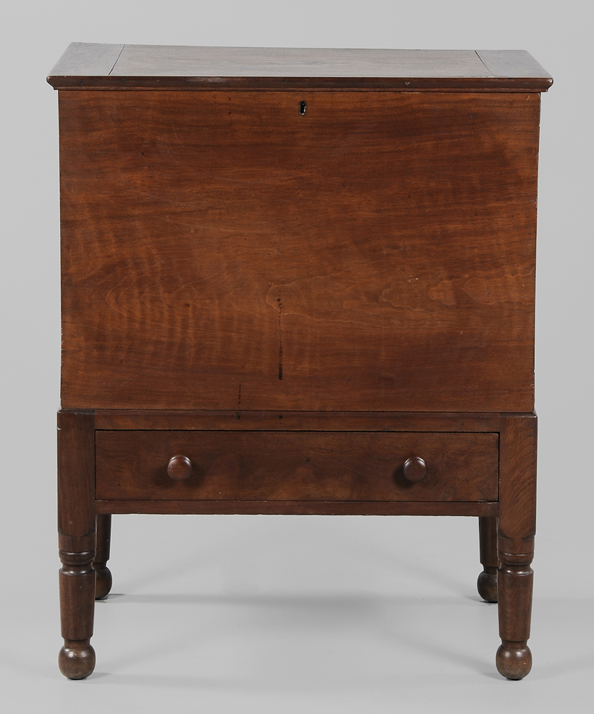 Southern Figured Walnut Sugar Chest Tennessee or Kentucky 19th century