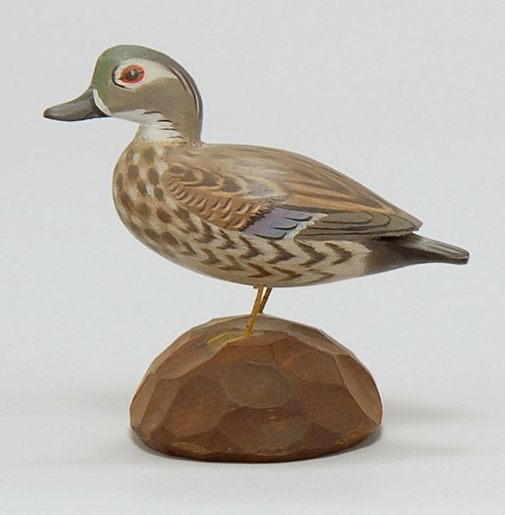 MINIATURE WOOD DUCK HEN By Crowell of East Harwich Massachusetts