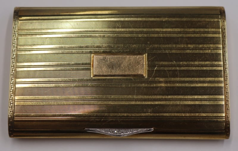 GOLD TIFFANY AND CO 14KT GOLD AND DIAMOND HINGED Case