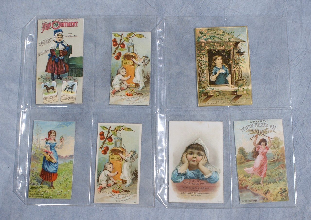 Trade cards of Patent Medicines to include Eyars Pectoral Witch