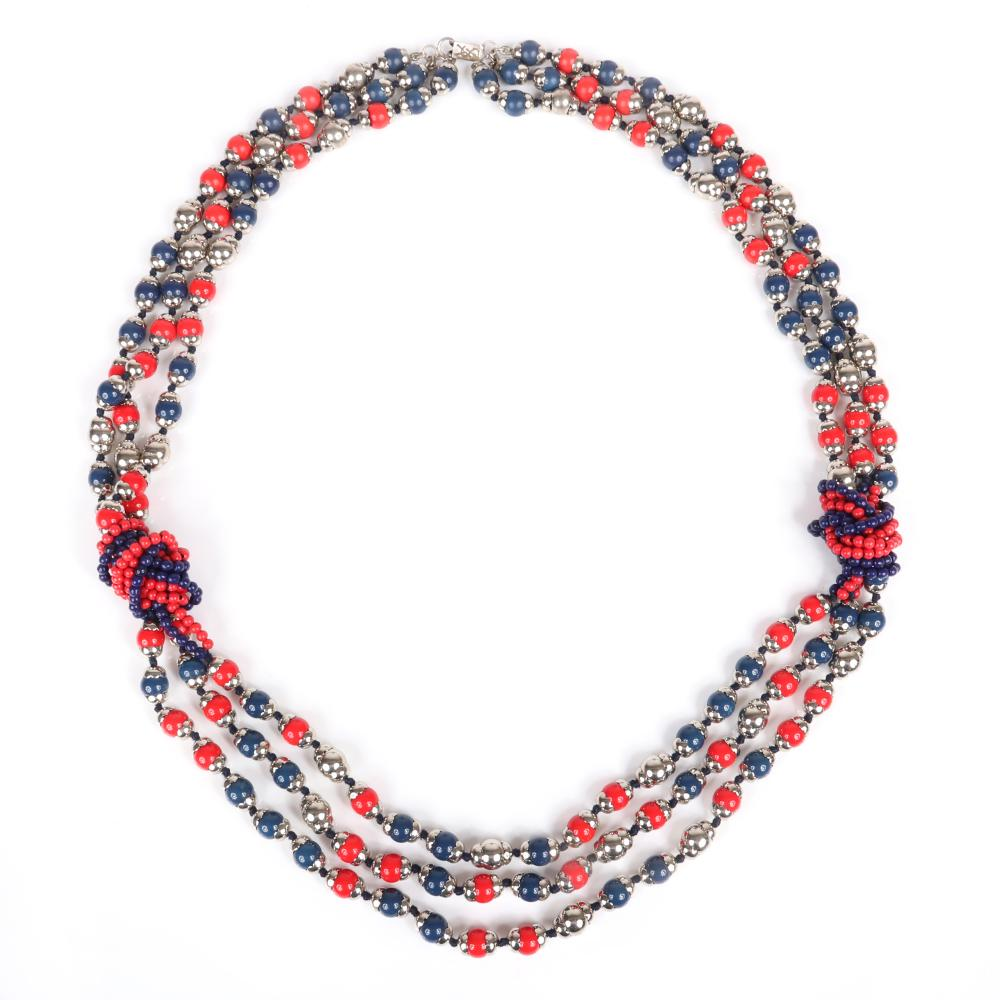 YVES SAINT LAURENT YSL VINTAGE HAUTE COUTURE THREE STRAND LOOPING