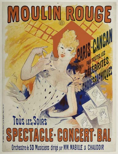 JULES CHERET 1836 1932 MOULIN ROUGE PARIS CAN CAN 1890