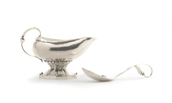 A Danish Sterling Silver Sauce Boat Georg Jensen Height 3
