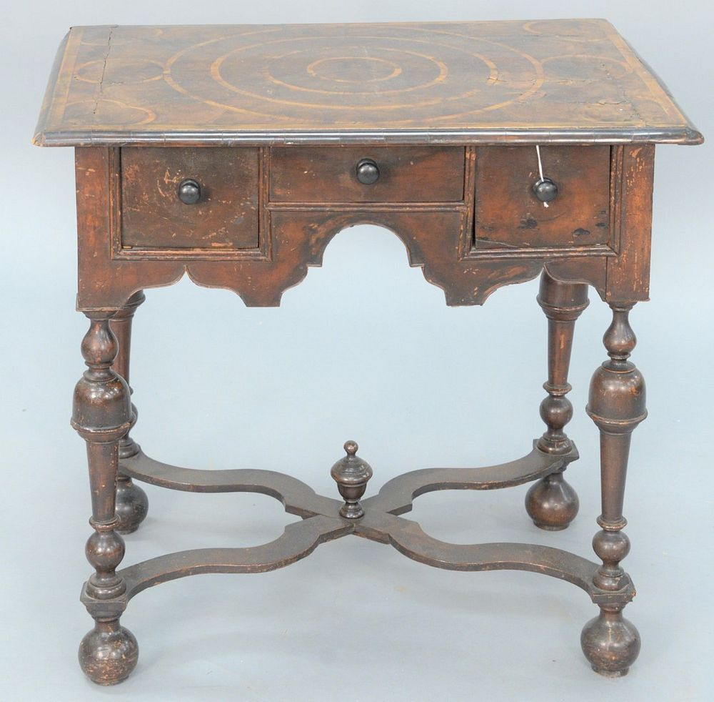 William Mary Dressing Table having inlaid top over three drawers