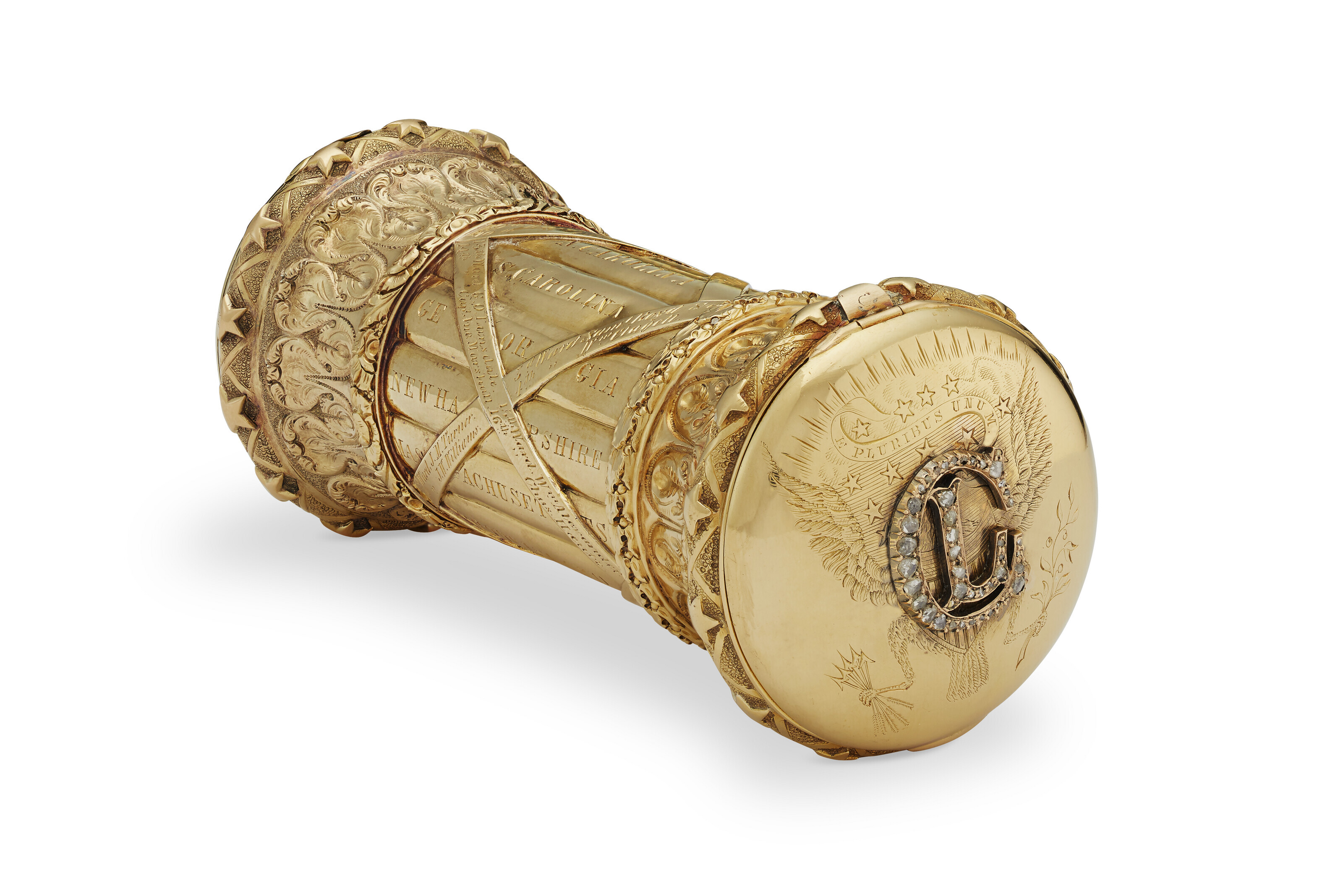 AN AMERICAN GOLD CANE HANDLE BELONGING TO ANDREW JACKSON CIRCA