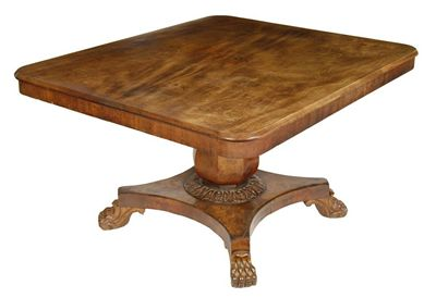 A William IV mahogany breakfast table the rectangular tilt top