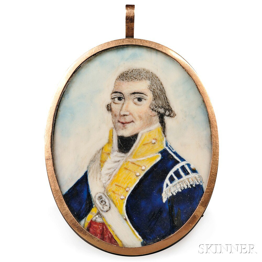 English School Late 18th Century Two Portrait Miniatures of an