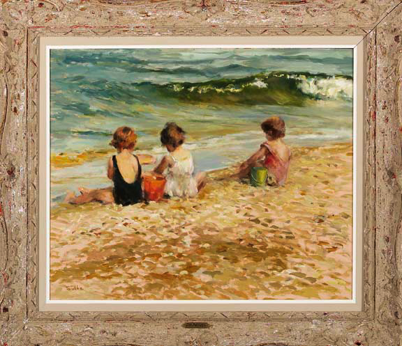 Marie Stobbe American New York 1909 2003 The Bathers oil