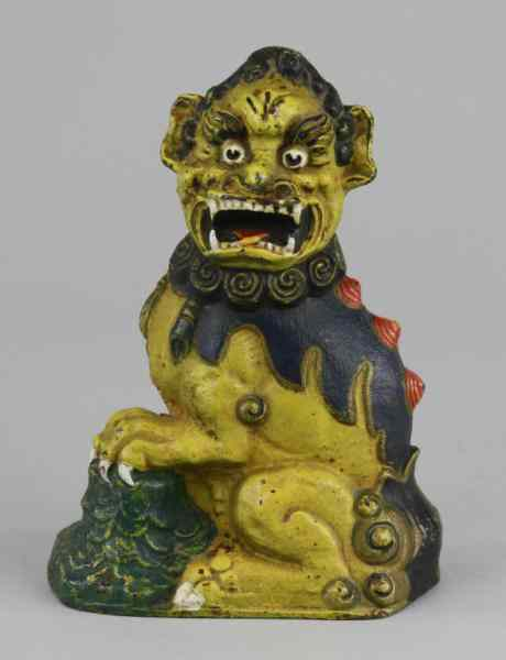 FOO DOG DOORSTOP Full figure depicts Chinese Foo dog in