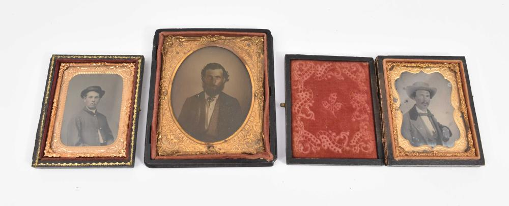 AMBROTYPE OF A DISTINGUISHED GENTLEMAN W TWO OTHERSCIVIL WAR ERA