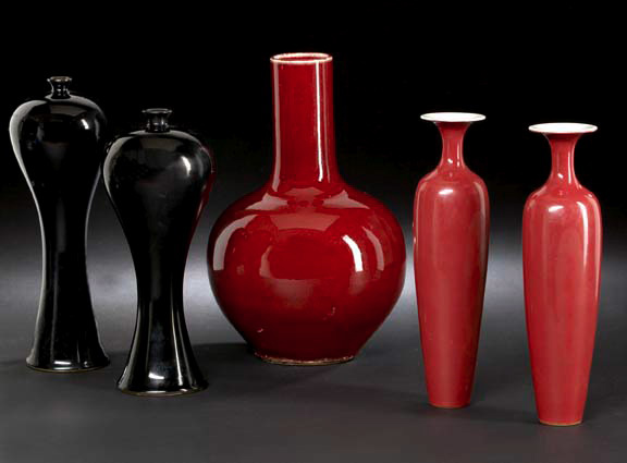 Chinese Oxblood Lang Yao Glazed Bottle Vase 19th century the