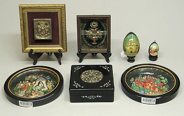 A Russian miniature icon with silver gilt oklad 19th 20th
