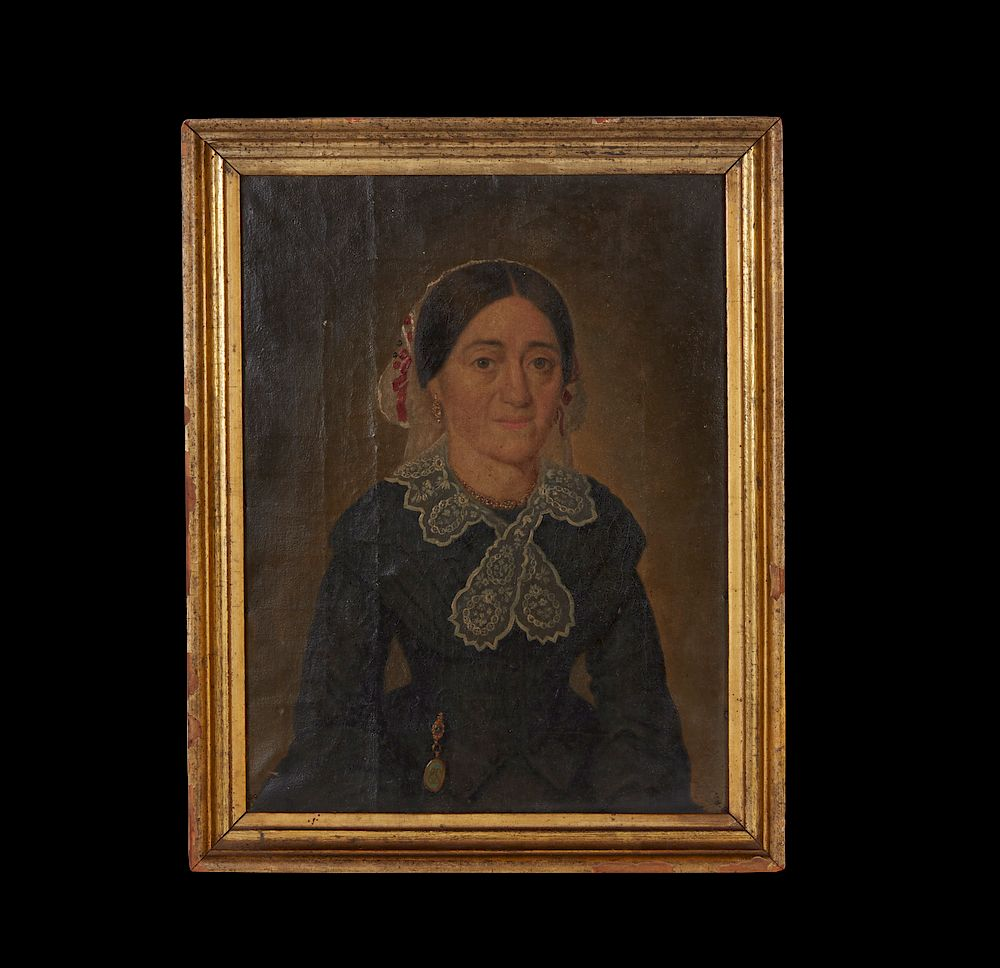 Portrait of a Lady Framed oil on canvas portrait of
